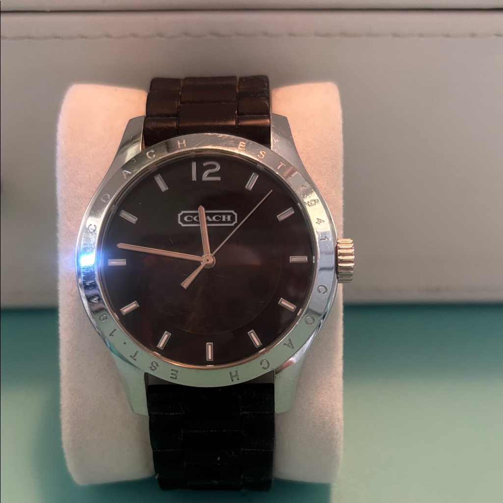 Coach Mens Black Dial Silver Bezel Watch Coach Mens Black Dial Silver Bezel Watch
